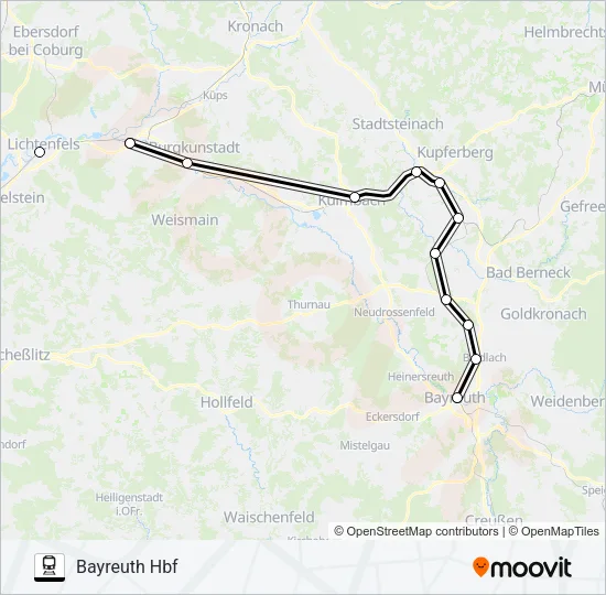 RE38 Train Line Map