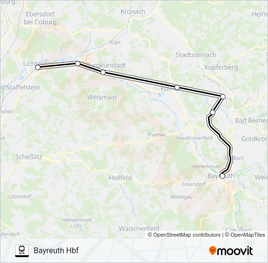 RE38 Train Line Map