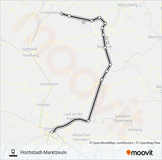 RE38 Train Line Map