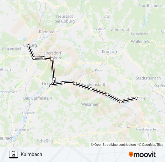 Поезд RB24: карта маршрута
