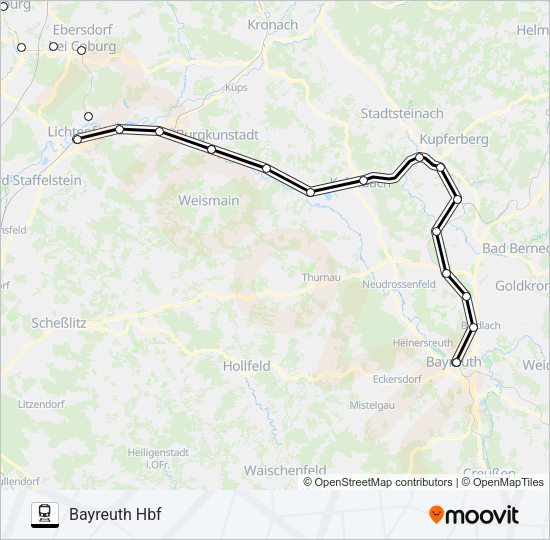 Поезд RB24: карта маршрута