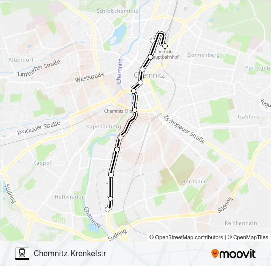Поезд C11: карта маршрута