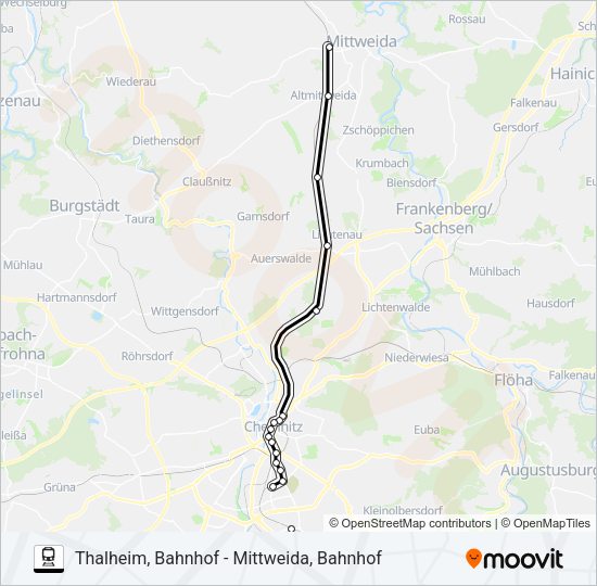 Поезд C14: карта маршрута