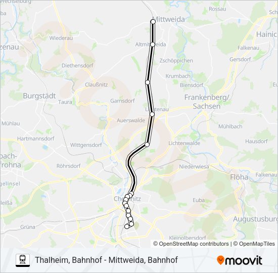 Поезд C14: карта маршрута