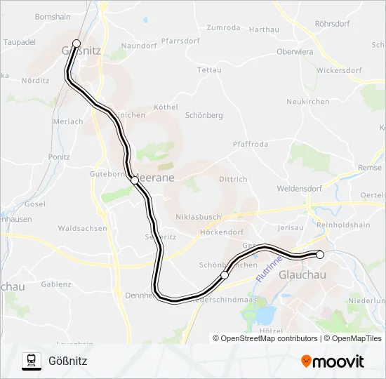 Поезд RB37: карта маршрута