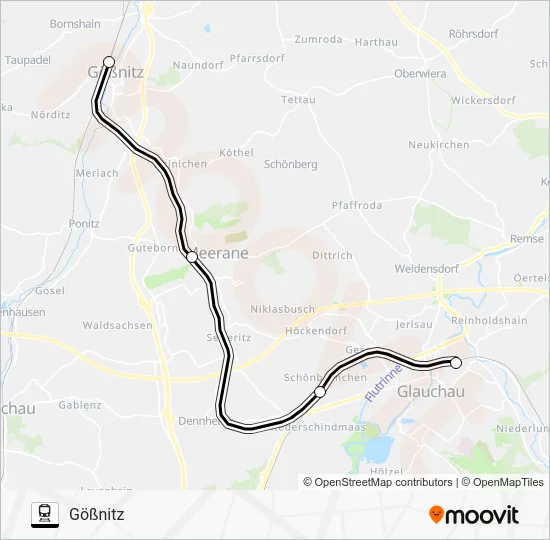 Поезд RB37: карта маршрута