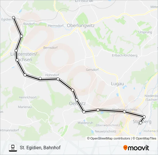 Поезд RB92: карта маршрута