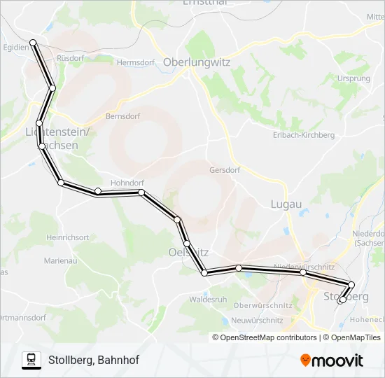 Поезд RB92: карта маршрута