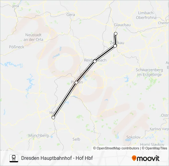 Поезд RE3: карта маршрута