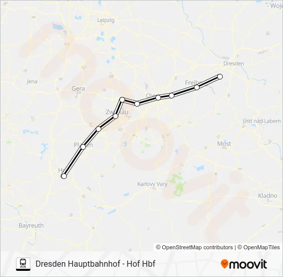 Поезд RE3: карта маршрута