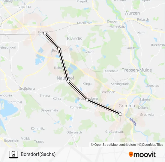 Поезд RB110: карта маршрута