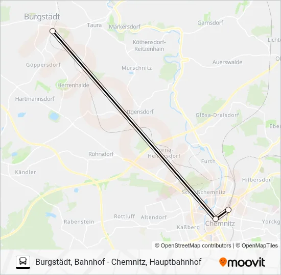 Автобус RE6: карта маршрута