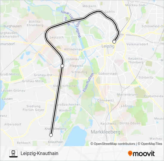 Поезд RE12: карта маршрута