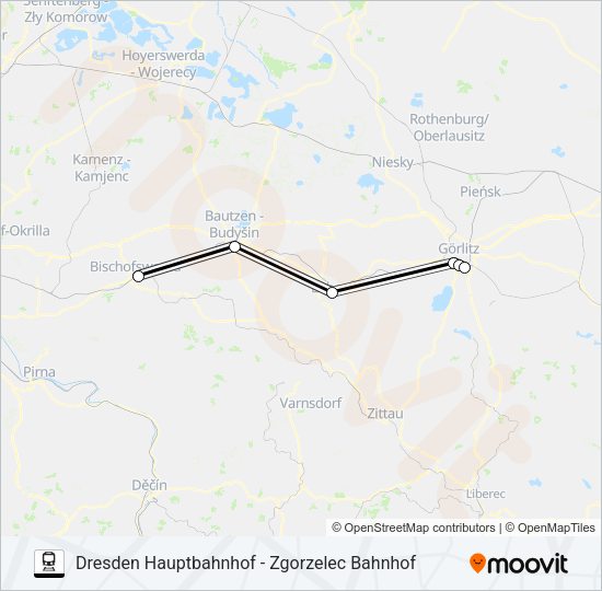 Поезд RE1: карта маршрута