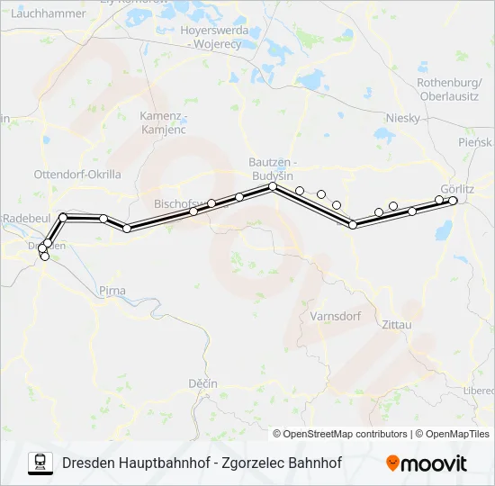 Поезд RE1: карта маршрута