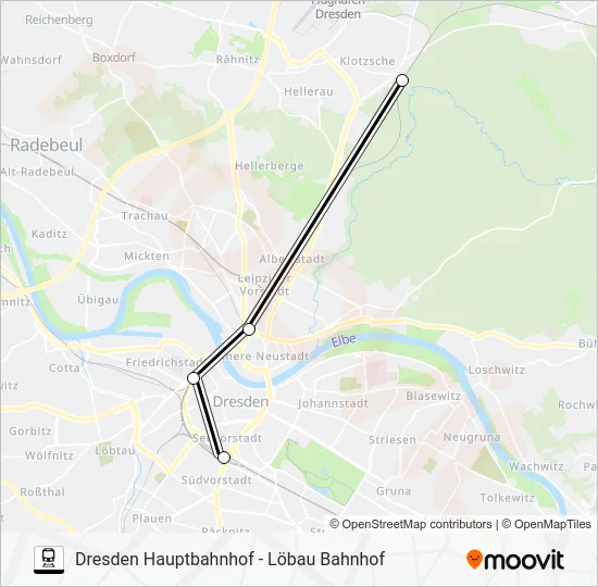 Поезд RE1: карта маршрута