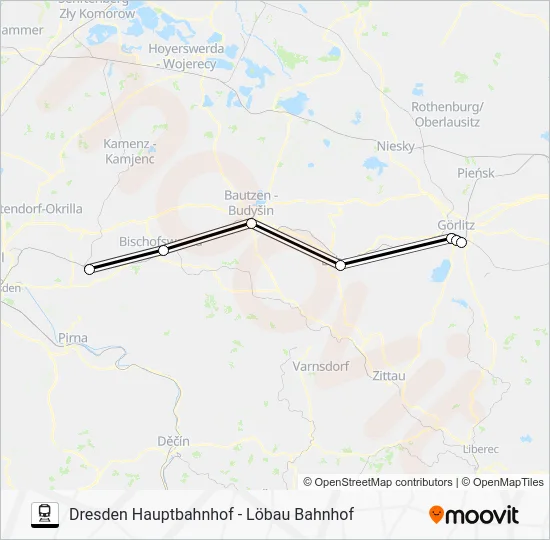 Поезд RE1: карта маршрута