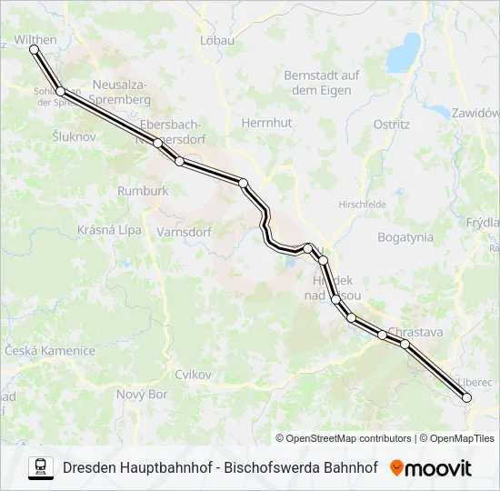 RE2 Train Line Map