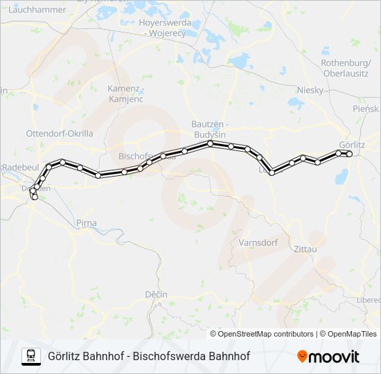 Поезд RB60: карта маршрута