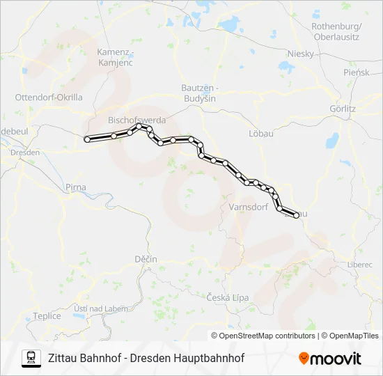 Поезд RB61: карта маршрута