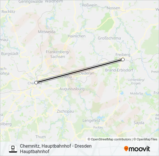 Bahnlinie RE17 Karte