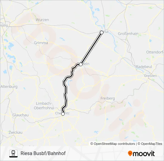 Поезд RE17: карта маршрута