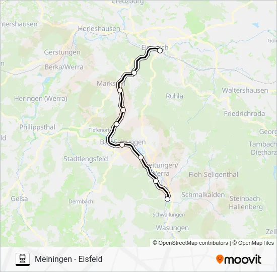 Поезд RB41: карта маршрута