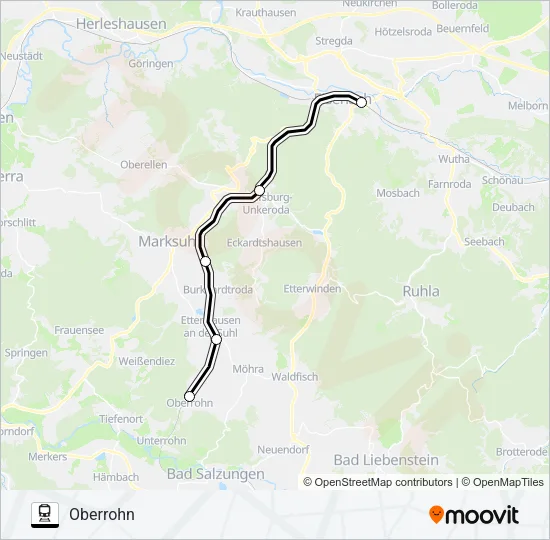 Поезд RB41: карта маршрута