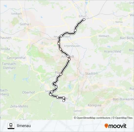 Поезд RB46: карта маршрута