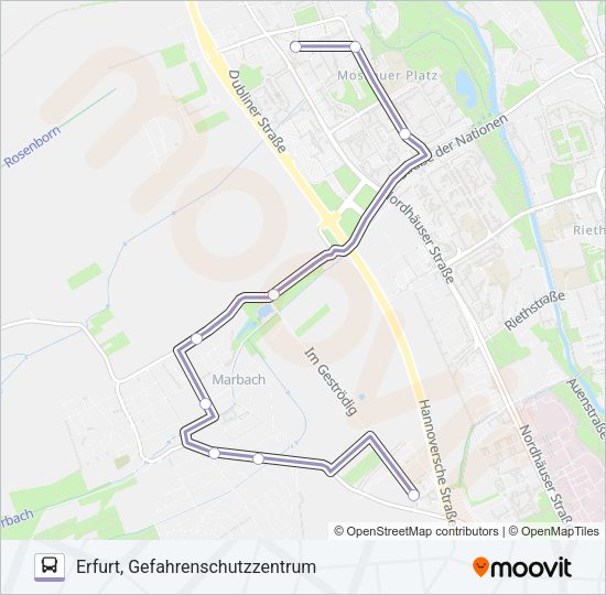Buslinie 95 Karte