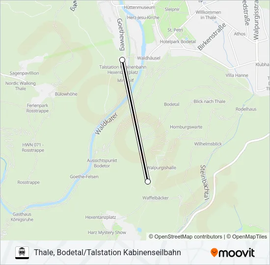 Канатная дорога SEILBAHN: карта маршрута