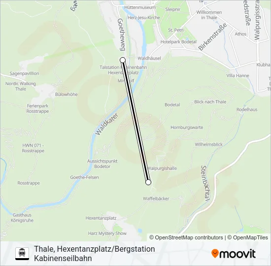 Канатная дорога SEILBAHN: карта маршрута