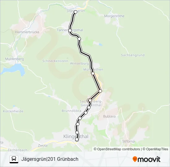 201 Bus Line Map