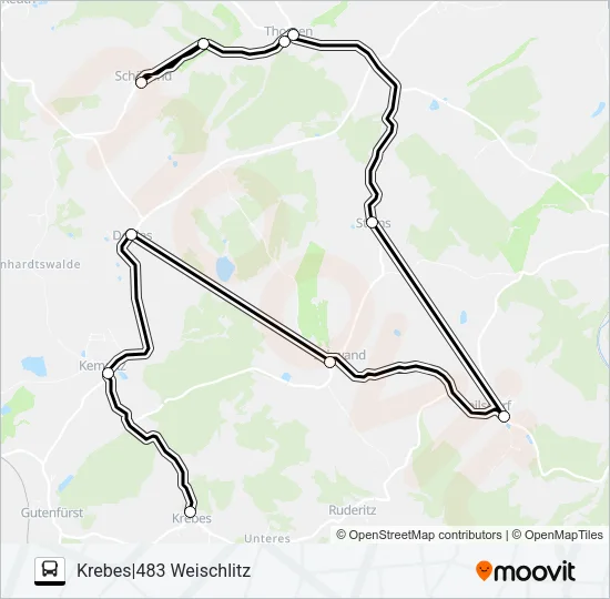 Автобус 483: карта маршрута