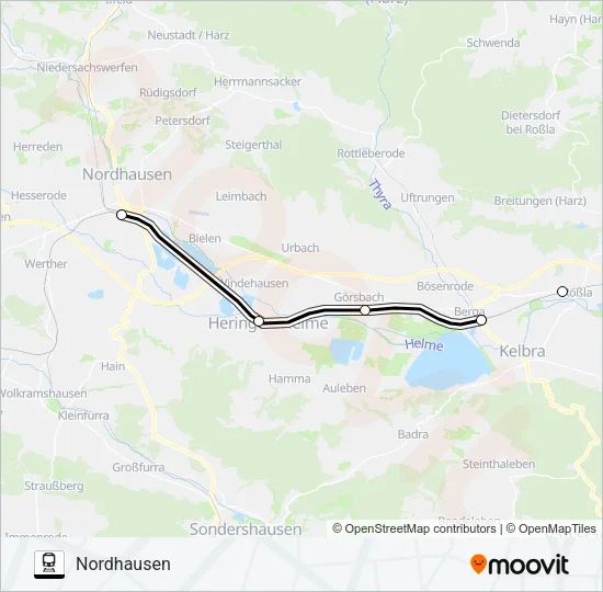 RE9 Train Line Map