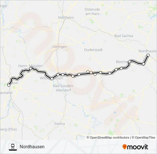 RE9 Train Line Map
