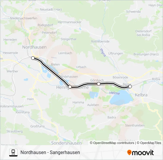Поезд RE9: карта маршрута