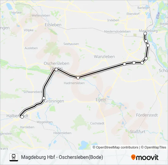 Поезд RB43: карта маршрута