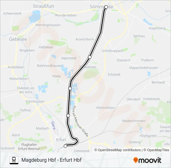 RE10 Train Line Map