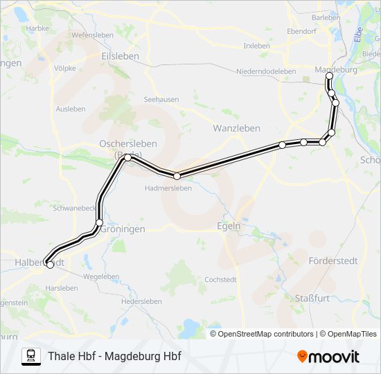 Поезд RE11: карта маршрута