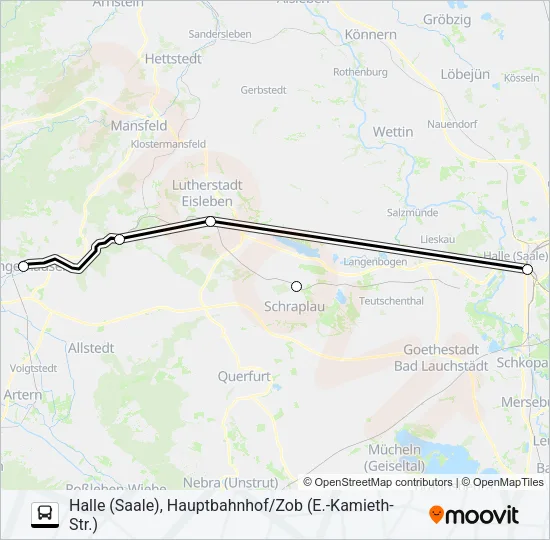 Автобус RE9: карта маршрута
