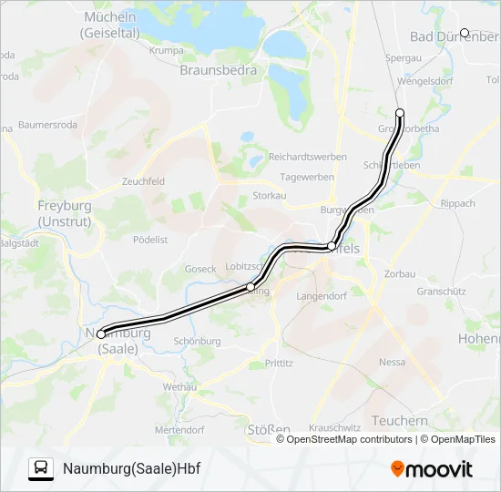 Автобус RB20: карта маршрута