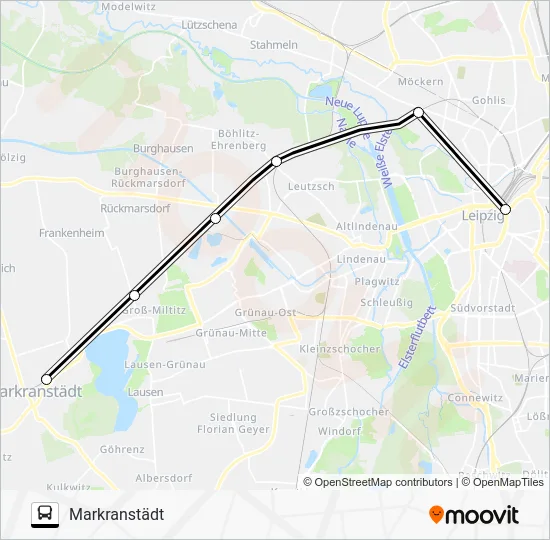 Автобус RB20: карта маршрута
