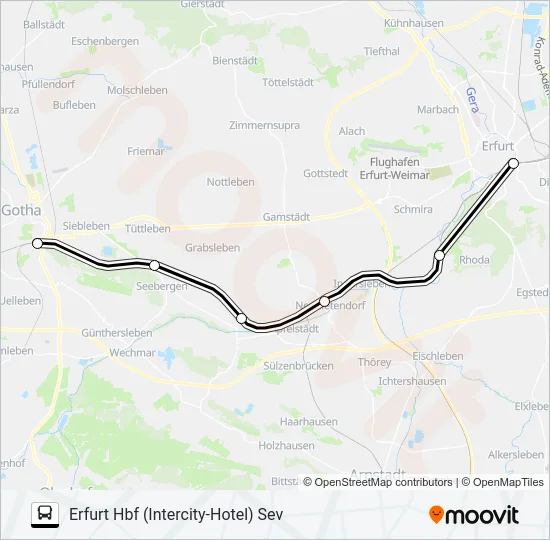 Автобус RB20: карта маршрута