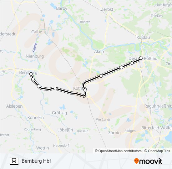 Автобус RB50: карта маршрута