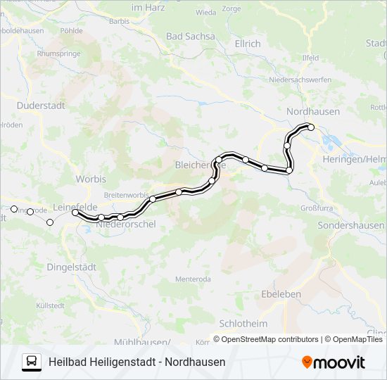 Автобус RB57: карта маршрута
