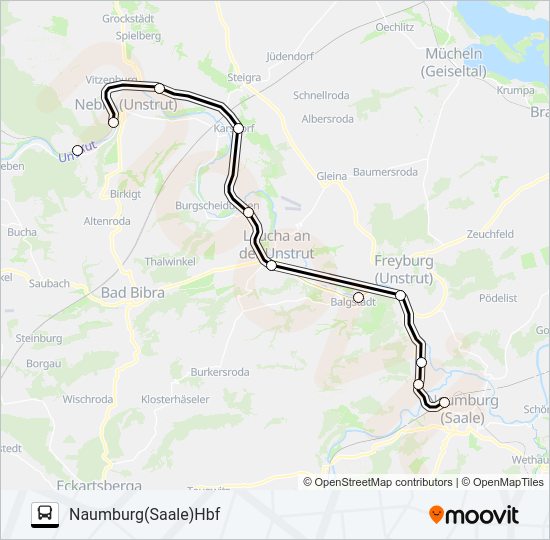 Автобус RB77: карта маршрута