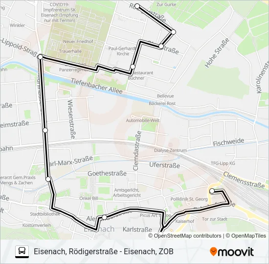 Автобус 7: карта маршрута