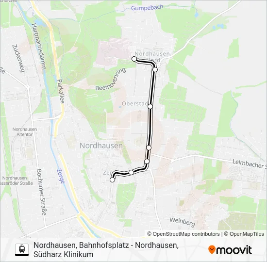 Трамвай 1: карта маршрута