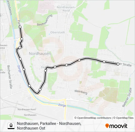 Трамвай 2: карта маршрута